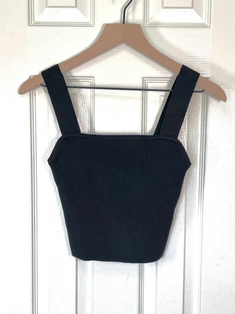 Madewell Dearing Square Crop Sweater Tank Black Size Small